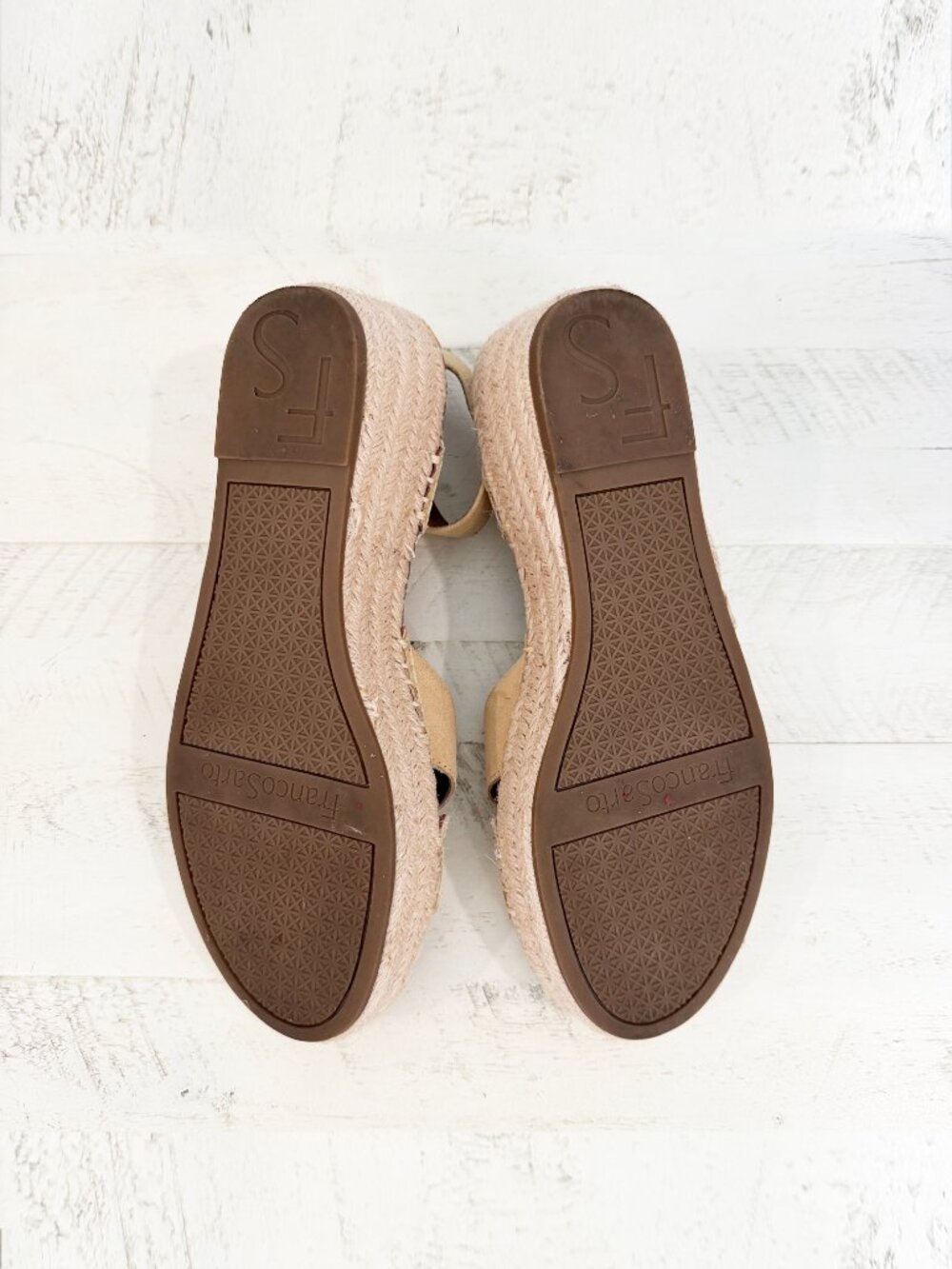 Franco Sarto Espadrille Wedge Sandals – Size 7– Beige, Tan, Neutral– Worn Once - Picture 4 of 7